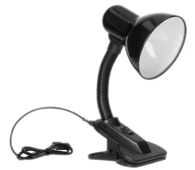 LATSA, Schreibtischlampe mit Clip, 40W, E27, Stahl + Kunststoff, schwarz