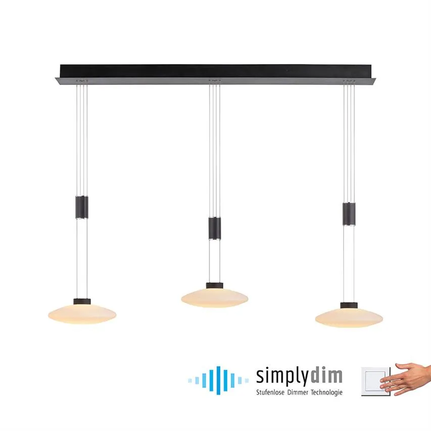 LAUTADA LED-Pendelleuchte 26W 3000K 950lm schwarz PaulNeuhaus 2081-18 Zuma Line