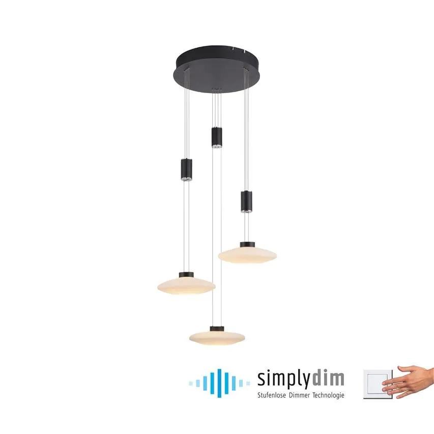 LAUTADA LED-Pendelleuchte 26W 3000K 950lm schwarz PaulNeuhaus 2082-18 Zuma Line