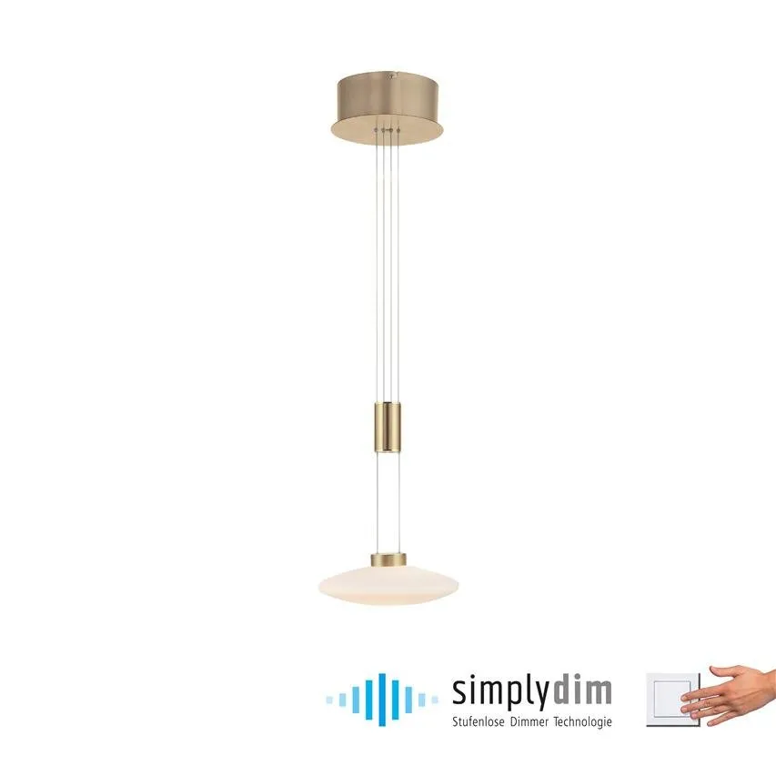 LAUTADA LED-Pendelleuchte 9,5W 3000K 950lm Messing matt PaulNeuhaus 2080-60 Zuma Line