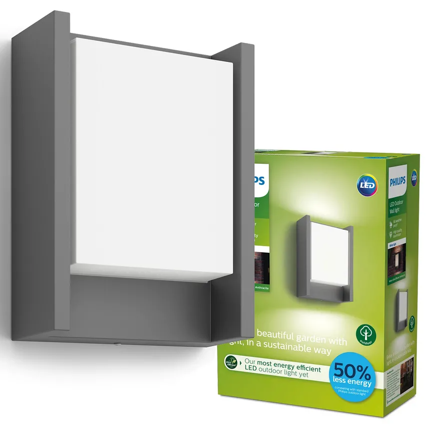 LED ARBOUR Außenwandleuchte 3.8W 3000K 800lm IP44 anthrazit Philips