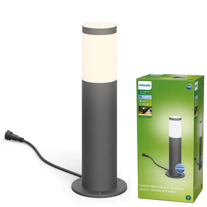 LED Gartenpfosten LV UTRECHT 6W 2700K 600lm IP44 35cm 12V anthrazit Philips