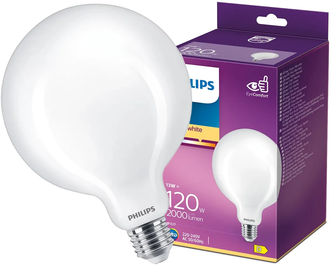 LED-Glühbirne G120 E27 13W =120W 2700K 2000lm Globus Philips