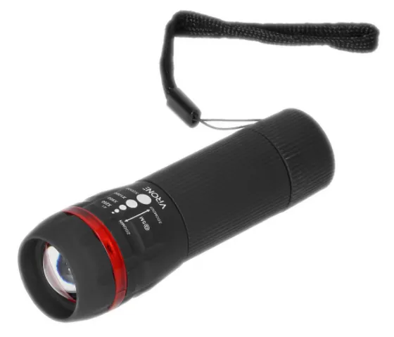 LED-Taschenlampe 1W mit Zoom, 60lm, 3xAA