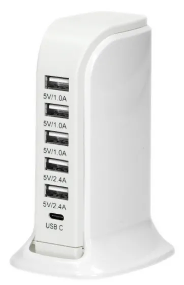 Ladestation 5 x USB A, 1 x USB C; 5V DC / 6A