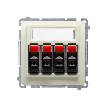 Lautsprecherdose 4fach mit Beschriftungsfeld beige Kontakt Simon BMGL34.01/12