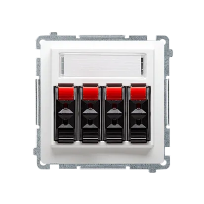 Lautsprecherdose 4fach mit Beschriftungsfeld weiß Kontakt Simon BMGL34.01/11