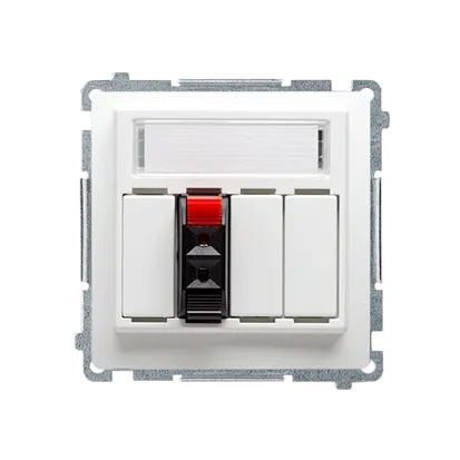 Lautsprecherdose mit Beschriftungsfeld weiß glänzend Kontakt Simon BMGL31.01/11