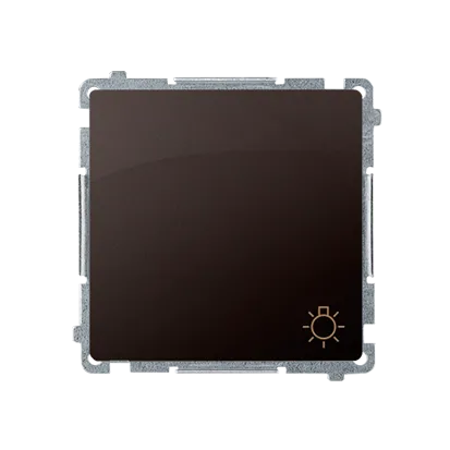 Lichttaster- Einsatz 1fach 10AX 250V mit Aufdruck dunkelbraun matt. Kontakt Simon BMS1.01/47