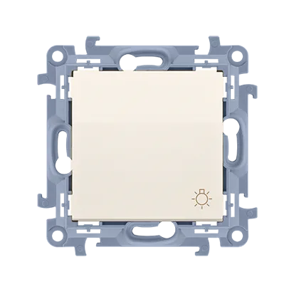 Lichttaster weiß 10AX mit Aufdruck 1-polig cremeweiß Kontakt Simon 10 CS1.01/41