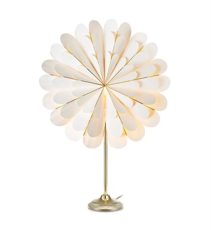 MARIGOLD 45cm Star Schreibtischlampe E14 weiß, Messing