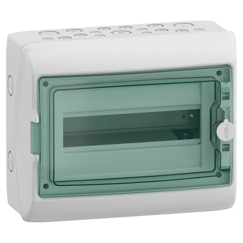 Mureva Aufputz-Gehäuse IP65 MRV-1-12-NT-T transparente Tür 1 Reihe 12 Module/Reihe