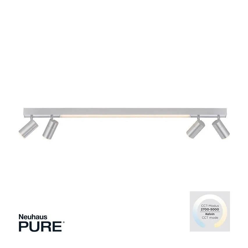 PURE-LINES LED 32W 2700-5000K 1080lm Aluminium Deckenleuchte PaulNeuhaus 6121-95 Zuma Line