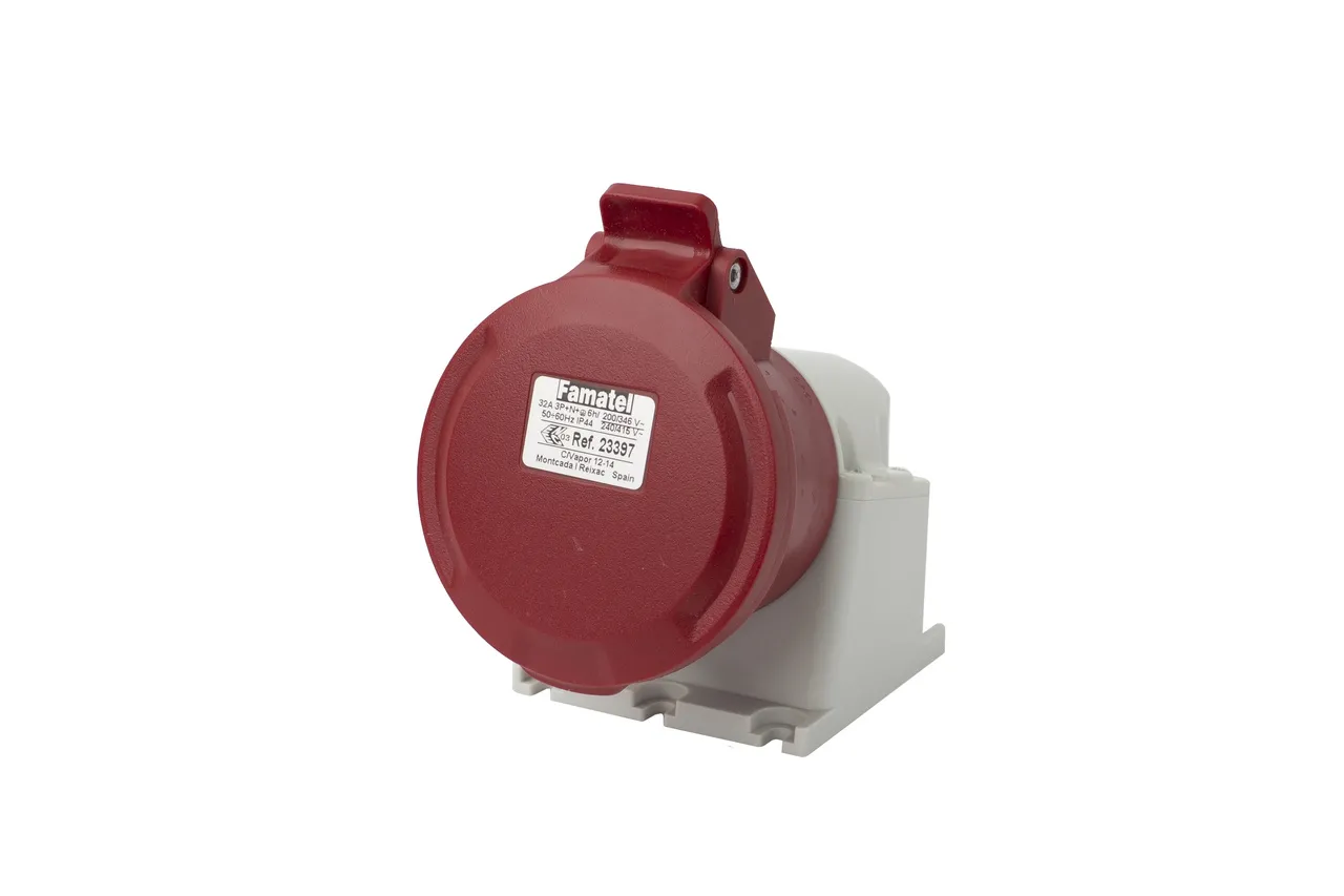 Permanente Steckdose 32A 5P 400V rot IP44 23397 Famatel