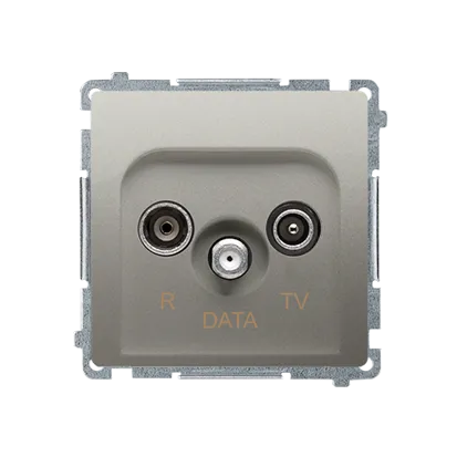 R-TV-DATA Endantennendose Anschlussdämpfung 10dB satin met. Kontakt Simon BMAD.01/29