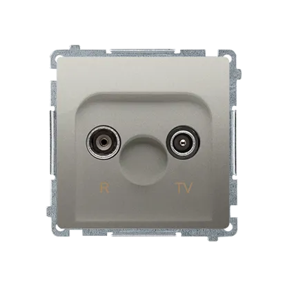 R- TV-Endantennendose separate Dämpfung 1dB satin met. Kontakt Simon BMZAR1/1.01/29