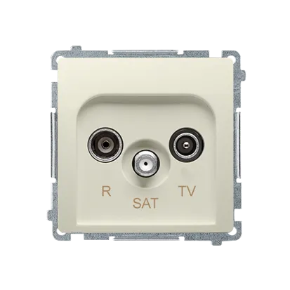 R- TV- SAT Durchgangsdose Anschlussdämpfung 10dB beige Kontakt Simon SAT10/P.01/12