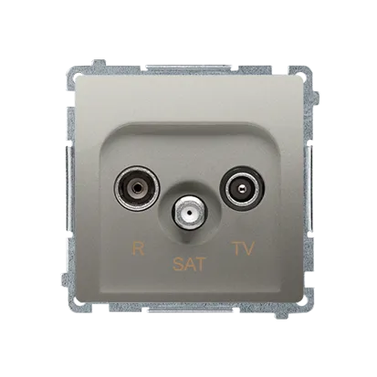 R-TV-SAT Endantennendose satin met. Kontakt Simon BMZAR-SAT1.3/1.01/29