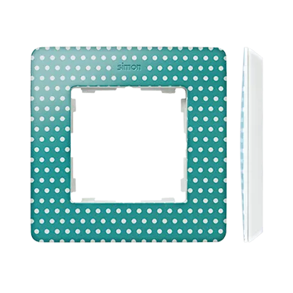 Rahmen 1fach Detail original-imagine Aquamarin Punkte/ Grundfarbe weiß Kontakt Simon 82 8200610-212