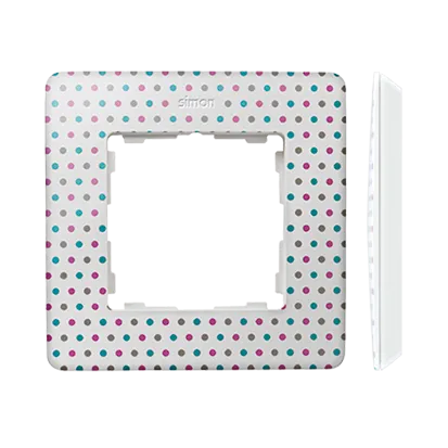 Rahmen 1fach Detail original-imagine bunte Punkte/ Grundfarbe weiß Kontakt Simon 82 8200610-210