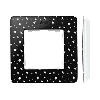 Rahmen 1fach Detail original-imagine schwarz in Sternen/ Grundfarbe weiß 82 8200610-222