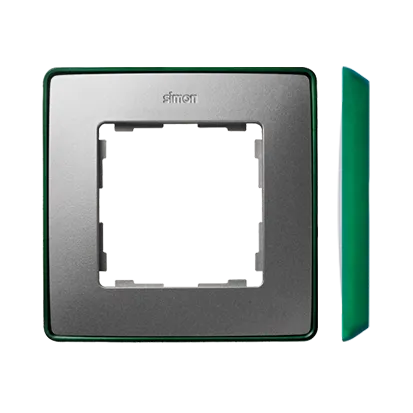 Rahmen 1fach Detail original- select metalisch Aluminium/ Grundfarbe grün 82 8201610-253