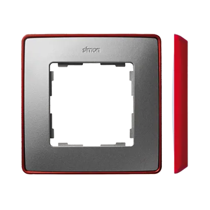 Rahmen 1fach Detail original- select metallisch Aluminium/ Grundfarbe rot 82 8201610-255
