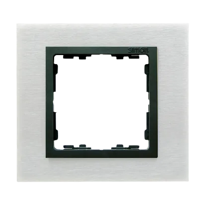Rahmen 1fach Glas Inox matt/ Zwischenrahmen graphit Kontakt Simon 82 82817-31