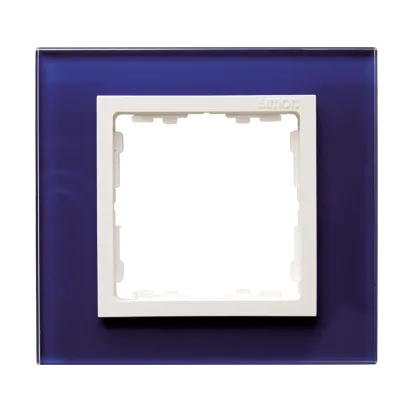Rahmen 1fach Glas dunkelblau/ Zwischenrahmen weiß Kontakt Simon 82 82617-64