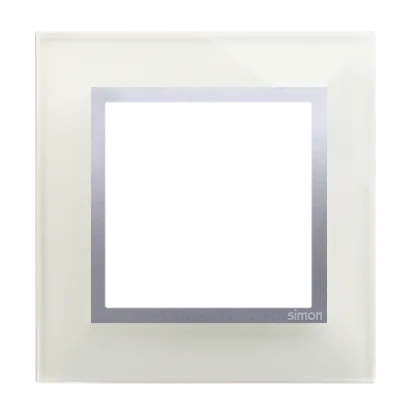 Rahmen 1fach Glas silberner Nebel Kontakt Simon 54 Nature DRN1/71