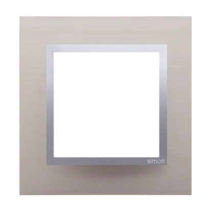 Rahmen 1fach Metall Satin matt Kontakt Simon 54 Nature DRN1/79