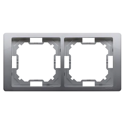 Rahmen 2-fach Neos Stahl inox vertikal und horizontal Kontakt Simon BMRC2/21