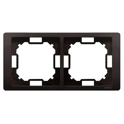 Rahmen 2-fach Neos dunkelbraun matt vertikal und horizontal Kontakt Simon BMRC2/47