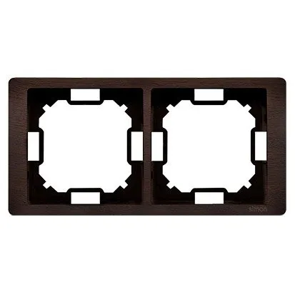 Rahmen 2-fach Neos mahagoni vertikal und horizontal Kontakt Simon BMRC2/050