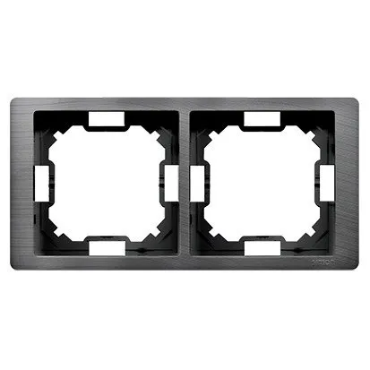 Rahmen 2-fach Neos titan vertikal und horizontal Kontakt Simon BMRC2/052