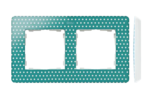 Rahmen 2fach Detail original-imagine Aquamarin Punkte/ Grundfarbe weiß Kontakt Simon 82 8200620-212