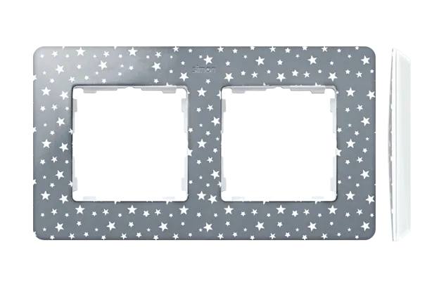 Rahmen 2fach Detail original- imagine kaltgrau in Sternen/ Grundfarbe weiß 82 8200620-223