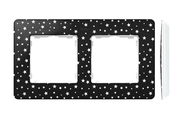 Rahmen 2fach Detail original-imagine schwarz in Sternen/ Grundfarbe weiß 82 8200620-222