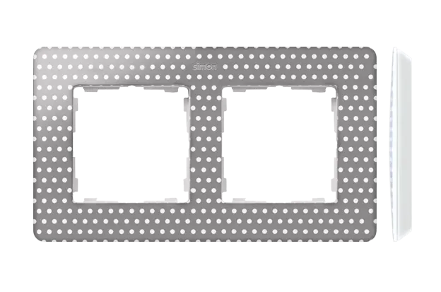 Rahmen 2fach Detail original-imagine warmgrau Punkte/ Grundfarbe weiß Kontakt Simon 82 8200620-211