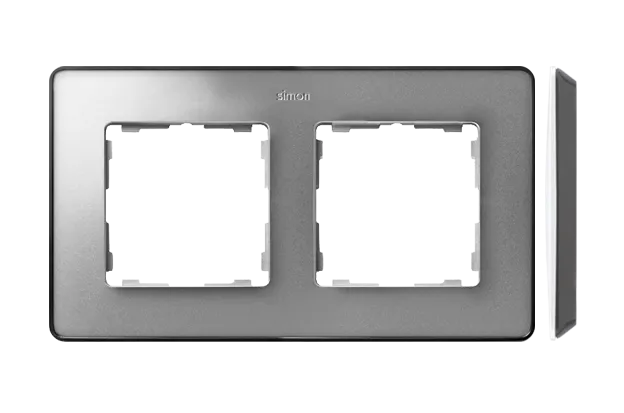 Rahmen 2fach Detail original- select metallisch Aluminium/ Grundfarbe graphit 82 8201620-293