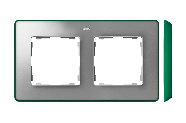 Rahmen 2fach Detail original- select metallisch Aluminium/ Grundfarbe grün 82 8201620-253