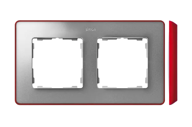 Rahmen 2fach Detail original- select metallisch Aluminium/ Grundfarbe rot 82 8201620-255