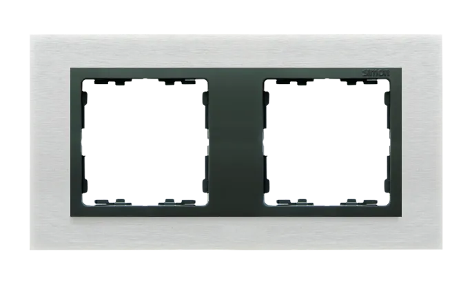 Rahmen 2fach Glas Inox matt/ Zwischenrahmen graphit Kontakt Simon 82 82827-31