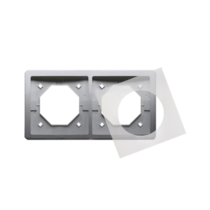 Rahmen 2fach IP44 inox met. Kontakt Simon BMR2B/21