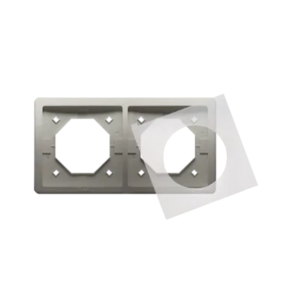 Rahmen 2fach IP44 satin met. Kontakt Simon BMR2B/29