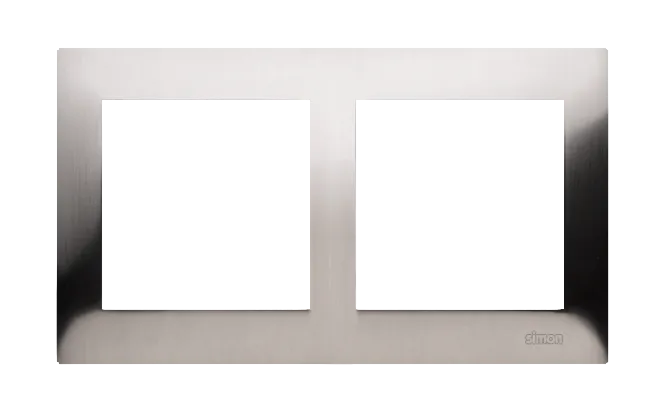 Rahmen 2fach Inox IP20/IP44 Simon 54 Premium Kontakt Simon DR2/61