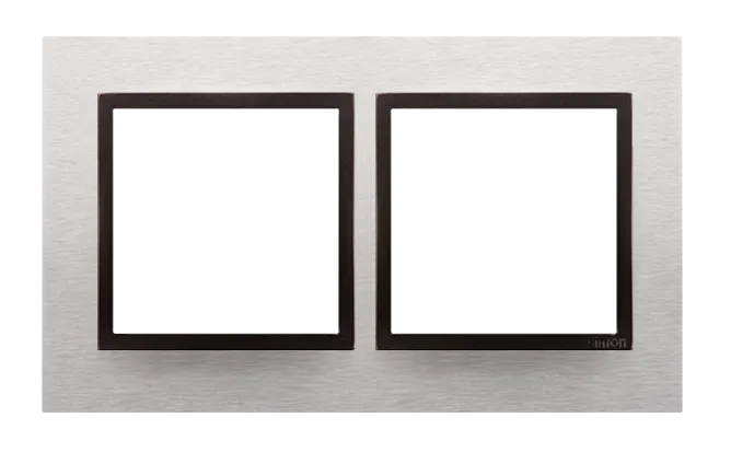Rahmen 2fach Inox Yang Metall Kontakt Simon 54 Nature DRN2/76