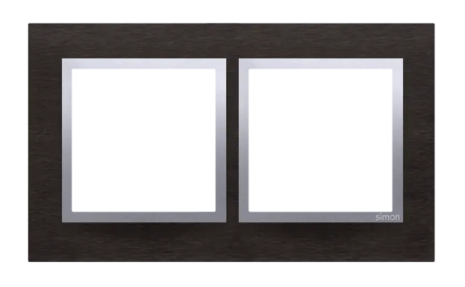 Rahmen 2fach Inox Yin Metall Kontakt Simon 54 Nature DRN2/78