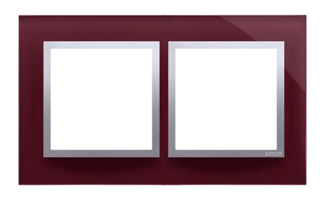 Rahmen 2fach Pflaume glänzend Glas Kontakt Simon 54 Nature DRN2/89