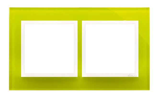 Rahmen 2fach Zitrone glänzend Glas Kontakt Simon 54 Nature DRN2/90